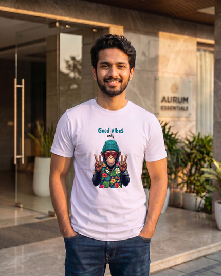 Good Vibes Only Cool Funky - Classic Crew T-Shirt
