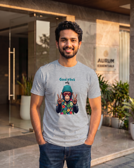 Good Vibes Only Cool Funky - Classic Crew T-Shirt