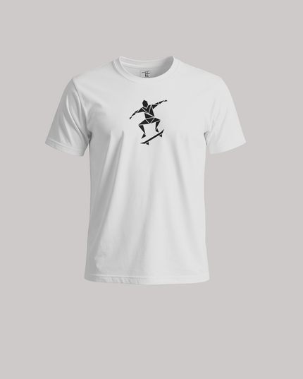 Geometric Skateboarder Graphic Unisex Classic Crew T-Shirt