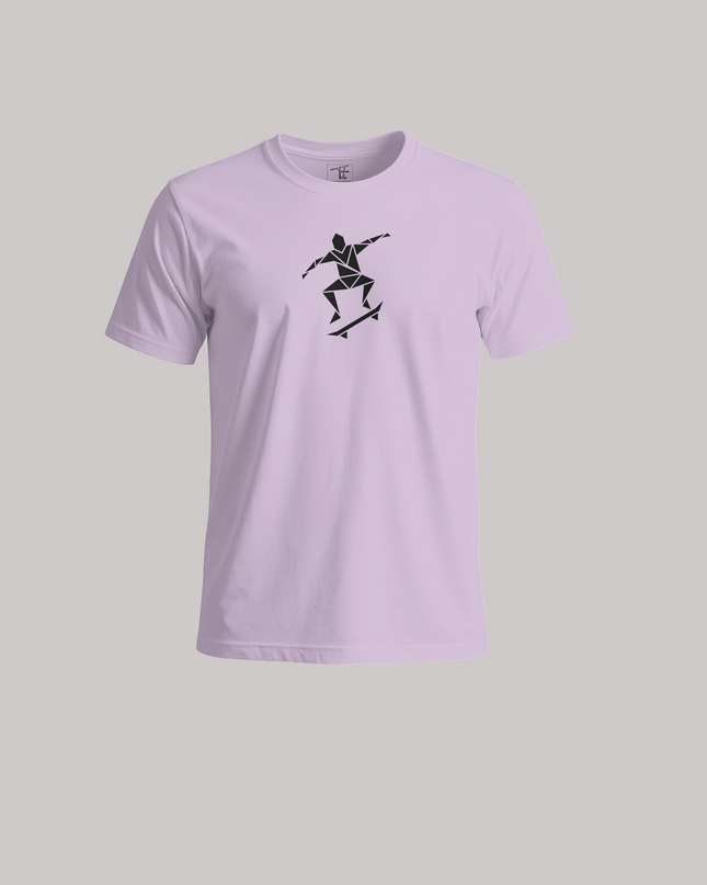 Geometric Skateboarder Graphic Unisex Classic Crew T-Shirt