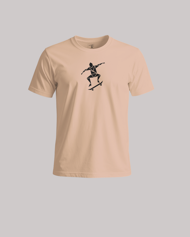 Geometric Skateboarder Graphic Unisex Classic Crew T-Shirt