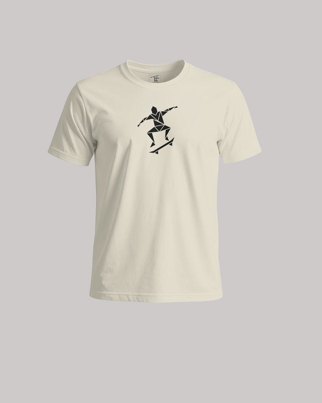 Geometric Skateboarder Graphic Unisex Classic Crew T-Shirt