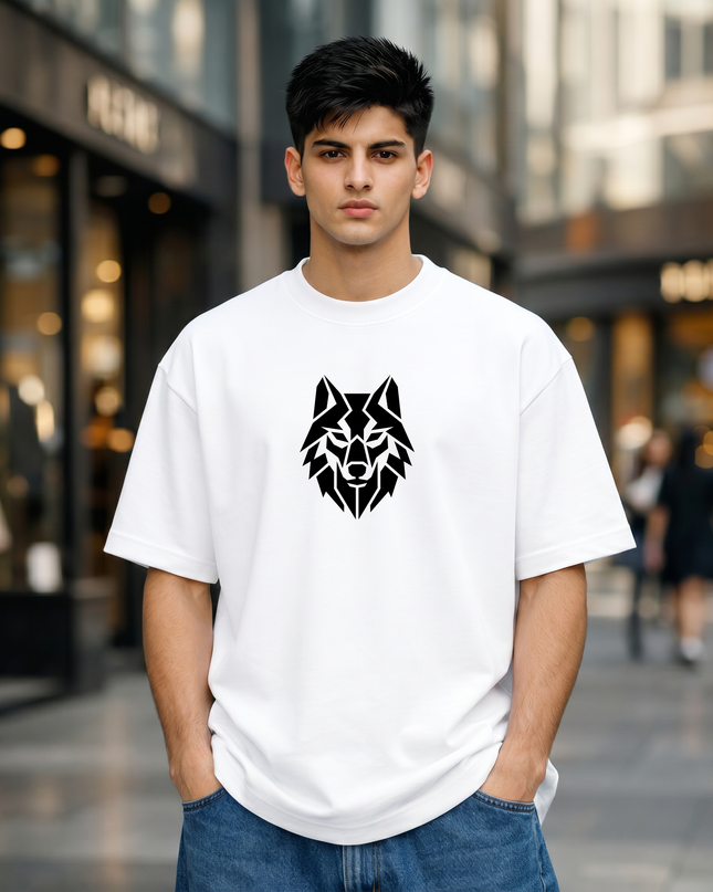 Geometric Wolf Oversized Classic T-Shirt