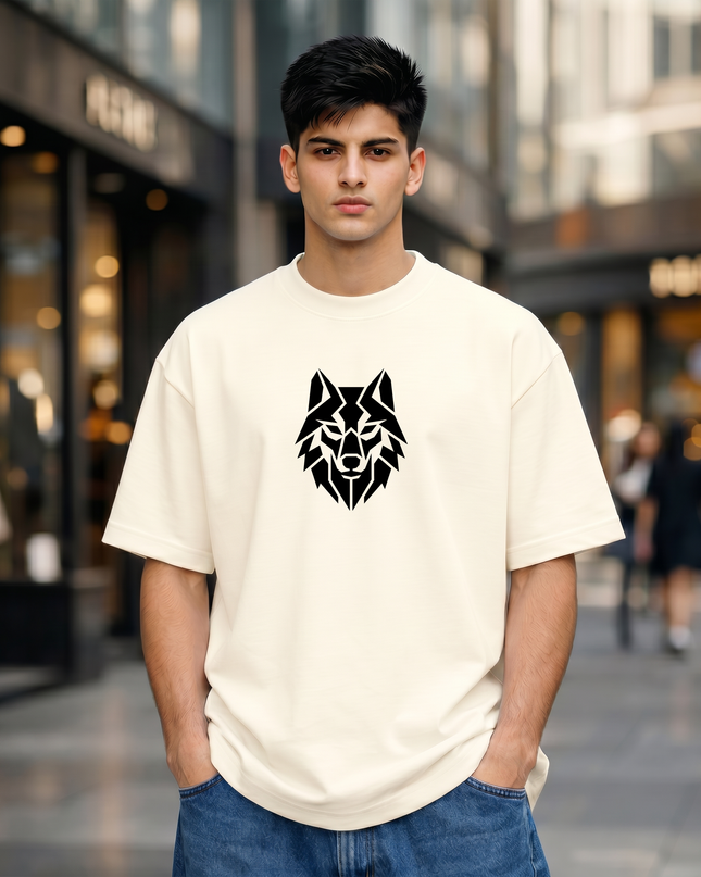 Geometric Wolf Oversized Classic T-Shirt