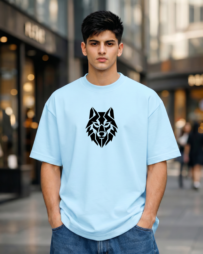 Geometric Wolf Oversized Classic T-Shirt