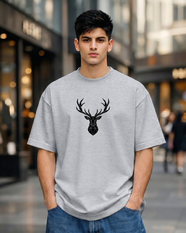 Geometric Stag Oversized Classic T-Shirt