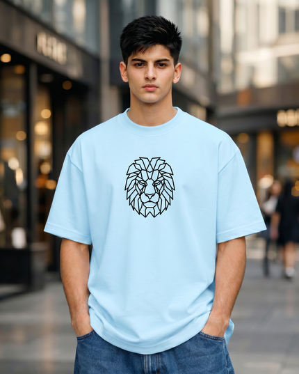 Geometric Lion Oversized Classic T-Shirt