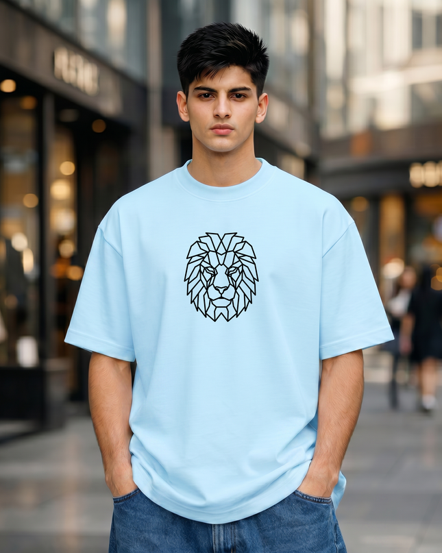 Geometric Lion Oversized Classic T-Shirt