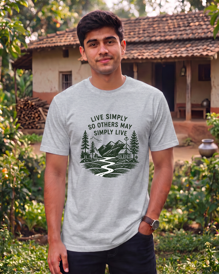 Live Simply So Others May Simply Live Graphic Classic Crew T-Shirt