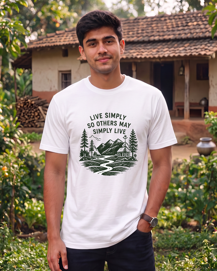 Live Simply So Others May Simply Live Graphic Classic Crew T-Shirt