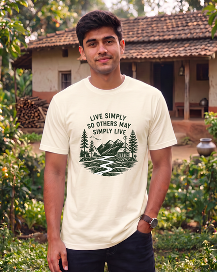 Live Simply So Others May Simply Live Graphic Classic Crew T-Shirt