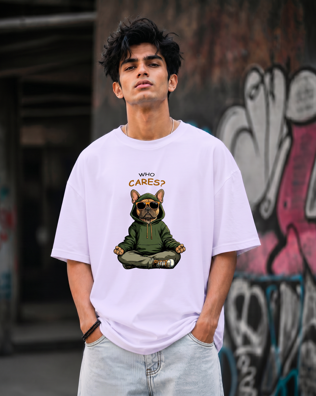 Who Cares Graphic Unisex Oversized Classic T-Shirt