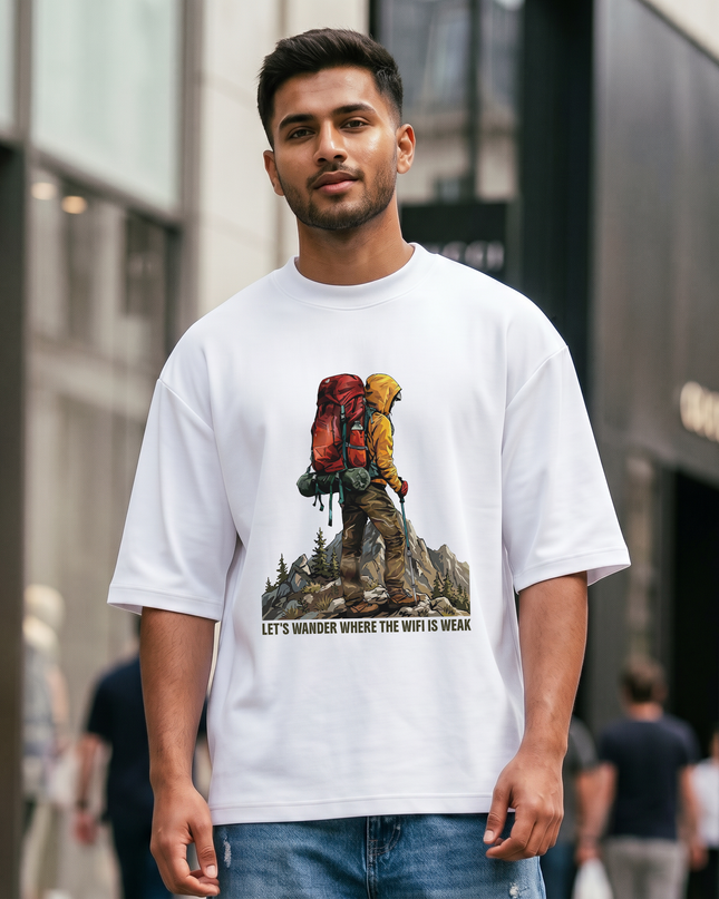 Let's Wander Where the Wifi Is Weak Oversized Classic T-Shirt