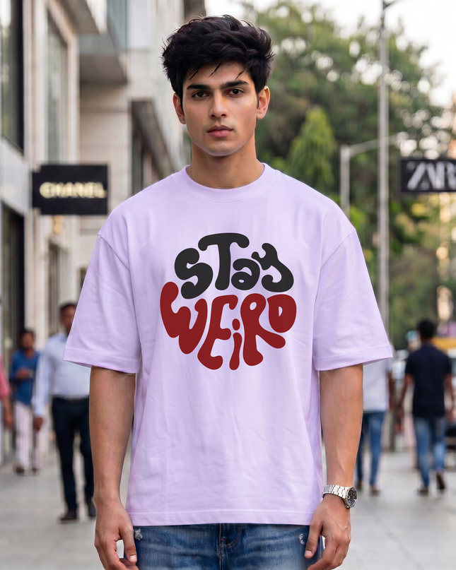 Stay Weird Graphic Unisex Oversized Classic T-Shirt