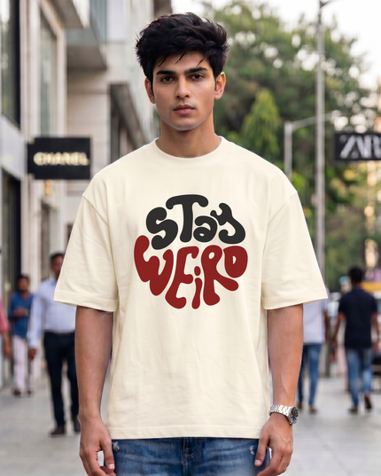 Stay Weird Graphic Unisex Oversized Classic T-Shirt