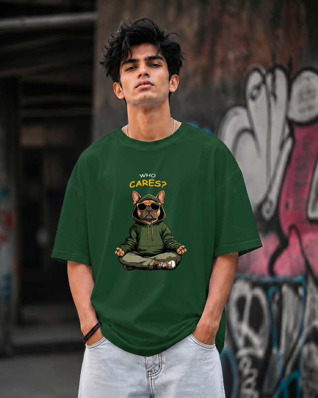 Who Cares Print Unisex Oversized Classic T-Shirt