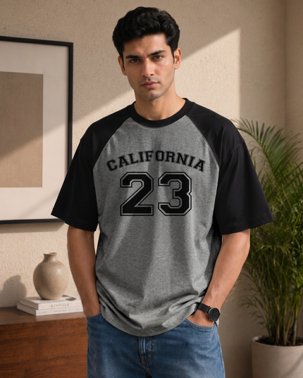 California 23 Stylish Men's Oversized Raglan T-Shirt