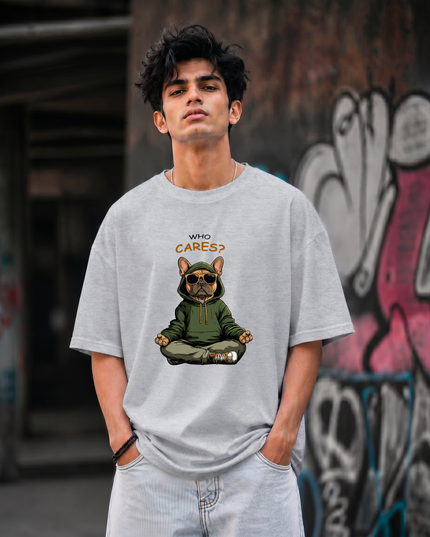 Who Cares Print Unisex Oversized Classic T-Shirt