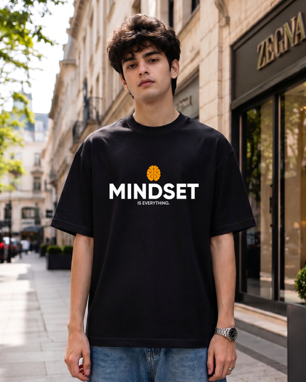 Mindset Is Everything Print Oversized Classic T-Shirt