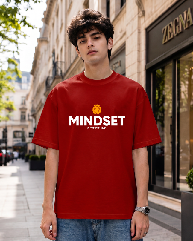 Mindset Is Everything Print Oversized Classic T-Shirt