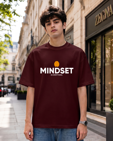 Mindset Is Everything Print Oversized Classic T-Shirt