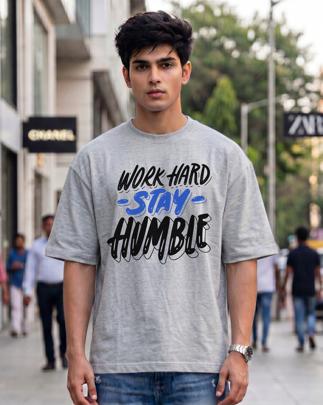 Work Hard Stay Humble Graphic Unisex Oversized Classic T-Shirt
