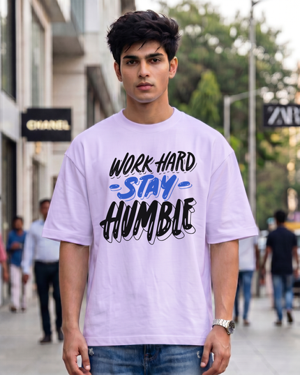 Work Hard Stay Humble Graphic Unisex Oversized Classic T-Shirt