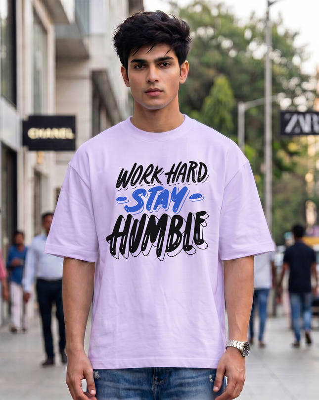 Work Hard Stay Humble Graphic Unisex Oversized Classic T-Shirt