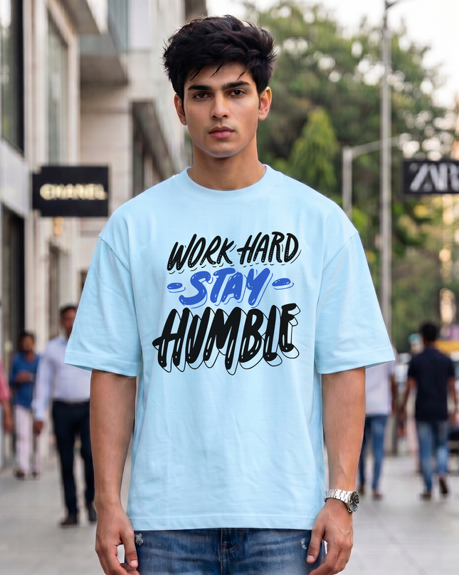 Work Hard Stay Humble Graphic Unisex Oversized Classic T-Shirt