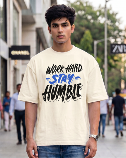 Work Hard Stay Humble Graphic Unisex Oversized Classic T-Shirt