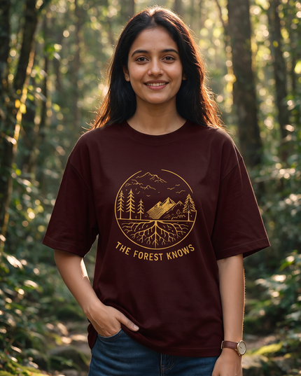 The Forest Knows Graphic Oversized Women's Classic T-Shirt