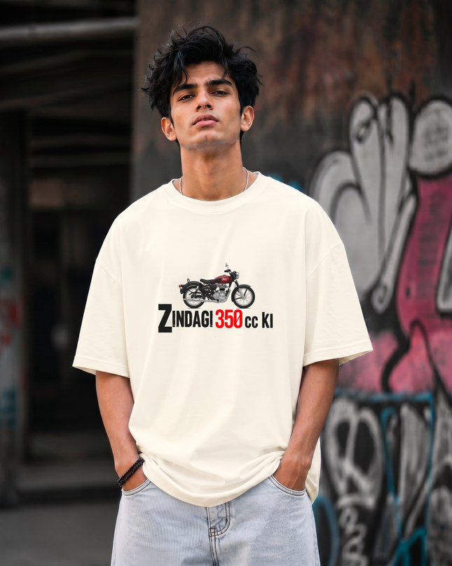 Zindagi 350cc Ki Graphic Unisex Oversized Classic T-Shirt
