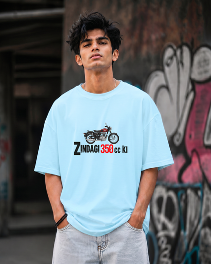 Zindagi 350cc Ki Graphic Unisex Oversized Classic T-Shirt