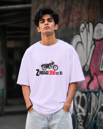 Zindagi 350cc Ki Graphic Unisex Oversized Classic T-Shirt