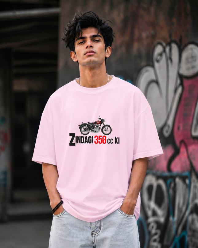 Zindagi 350cc Ki Graphic Unisex Oversized Classic T-Shirt