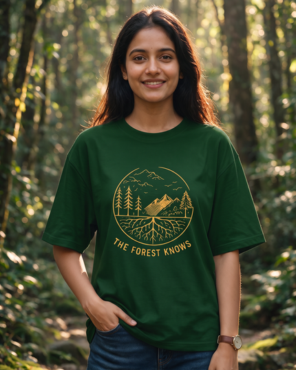 The Forest Knows Graphic Oversized Women's Classic T-Shirt