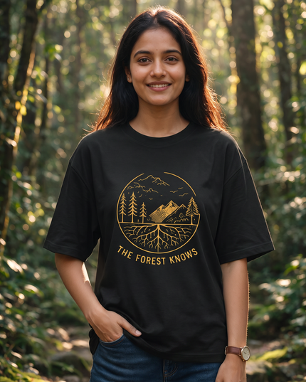 The Forest Knows Graphic Oversized Women's Classic T-Shirt