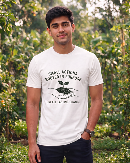 Small Actions Rooted in Purpose Graphic Classic Crew T-Shirt