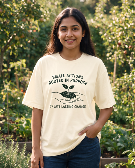 Small Actions Rooted in Purpose Oversized Women's Classic T-Shirt