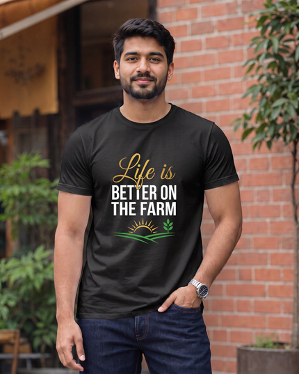 Life Is Better on the Farm Graphic Classic Crew T-Shirt