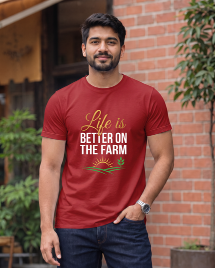 Life Is Better on the Farm Graphic Classic Crew T-Shirt