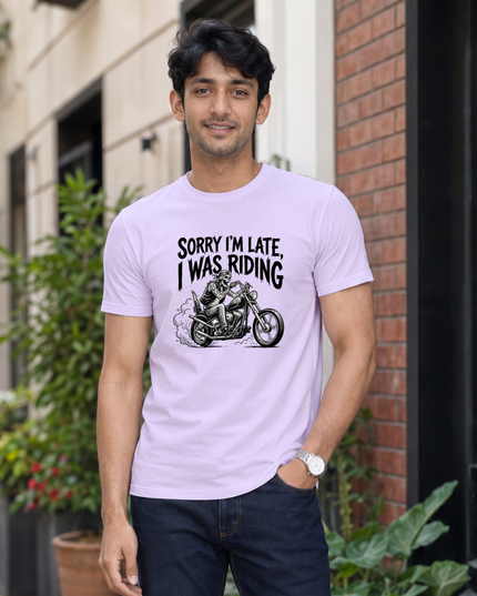 Sorry I’m Late I Was Riding Graphic Classic Crew T-Shirt