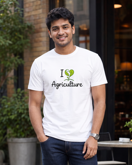 I Love Agriculture Graphic Classic Crew T-Shirt