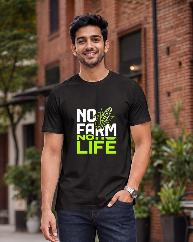 No Farm No Life Print Classic Crew T-Shirt