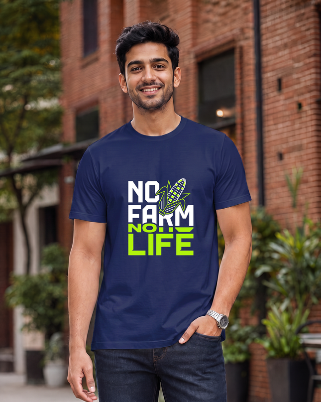 No Farm No Life Print Classic Crew T-Shirt