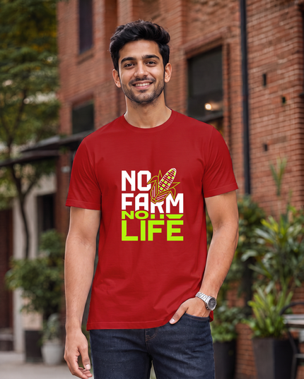 No Farm No Life Print Classic Crew T-Shirt