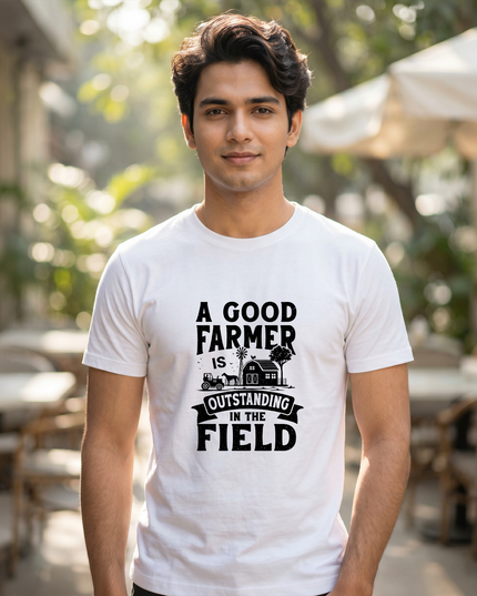 A Good Farmer Is Outstanding in the Field Print Classic Crew T-Shirt