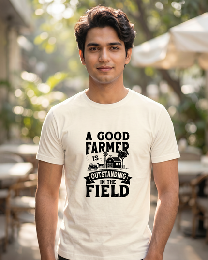 A Good Farmer Is Outstanding in the Field Print Classic Crew T-Shirt