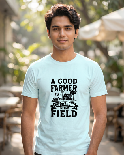 A Good Farmer Is Outstanding in the Field Print Classic Crew T-Shirt
