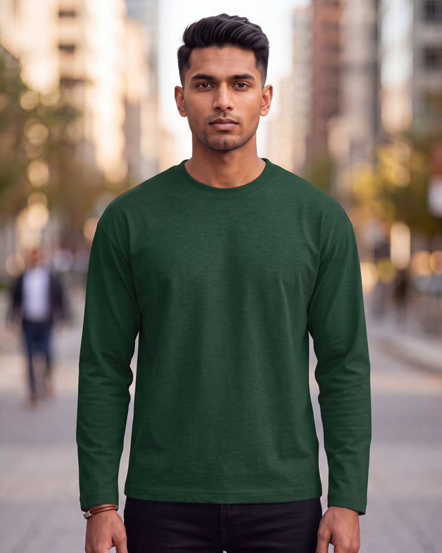 Classic Bottle Green Men's Full Sleeve T-Shirt
